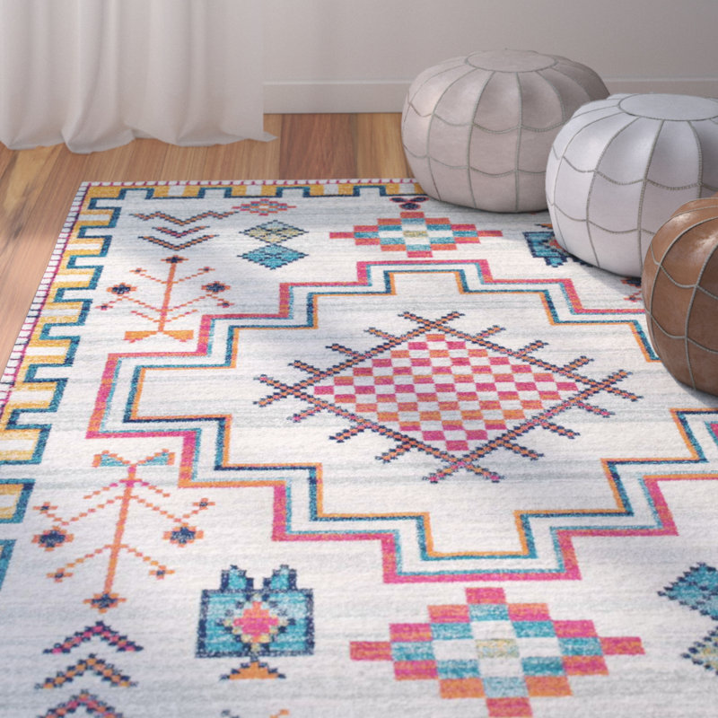 Bungalow Rose Lakey Southwestern Yellow/Red/Blue Area Rug & Reviews